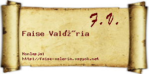 Faise Valéria névjegykártya